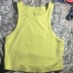 neon green cropped tank top, from target size small